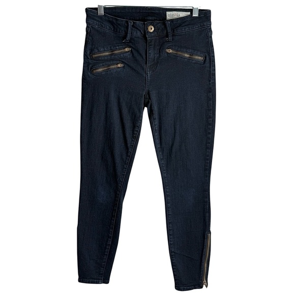 Pistola Moto Style Mid Rise Skinny Dark Wash Ankle Zip Jeans Size 28 - Picture 1 of 9